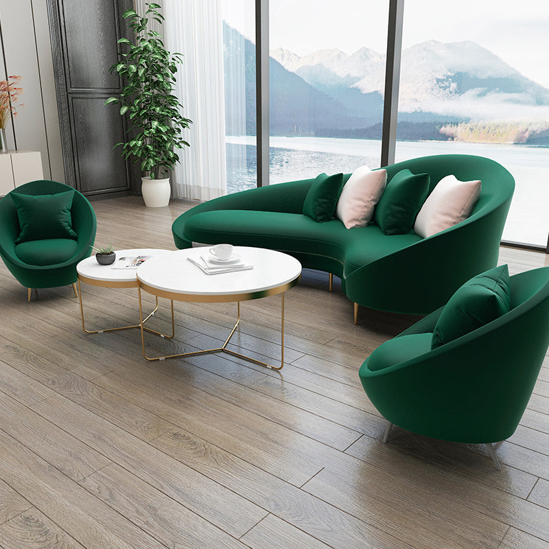 Contemporary Curved Sofa with Slopped Arm and Tight Back for Apartment