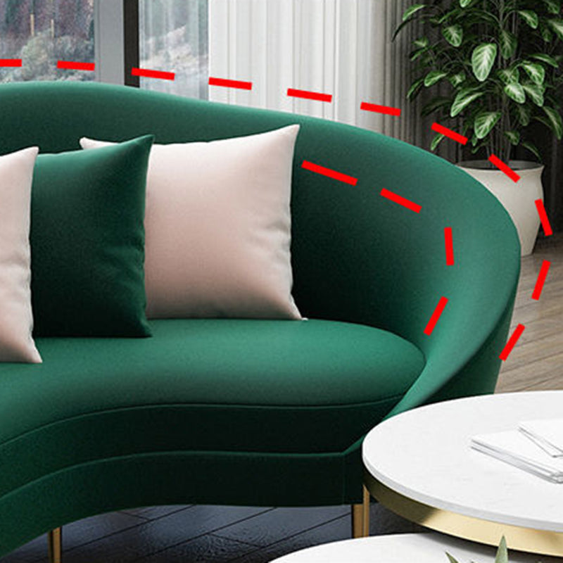 Contemporary Curved Sofa with Slopped Arm and Tight Back for Apartment
