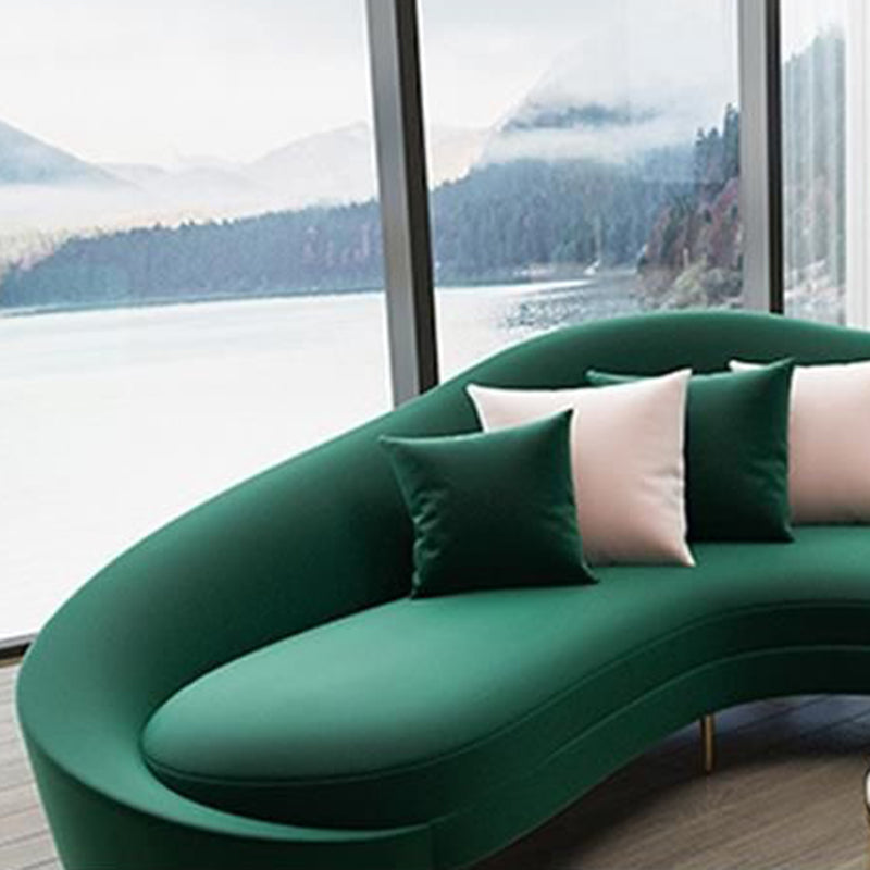 Contemporary Curved Sofa with Slopped Arm and Tight Back for Apartment