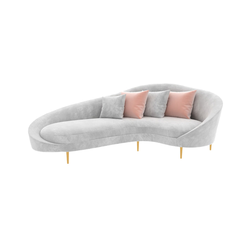 Contemporary Curved Sofa with Slopped Arm and Tight Back for Apartment