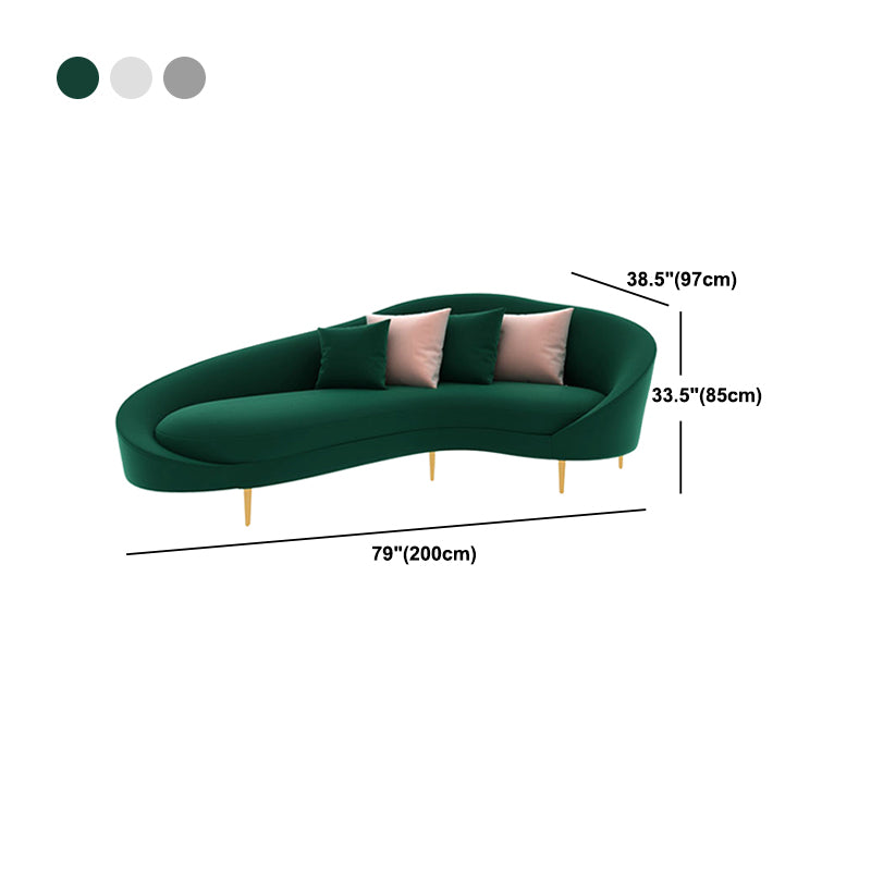 Contemporary Curved Sofa with Slopped Arm and Tight Back for Apartment