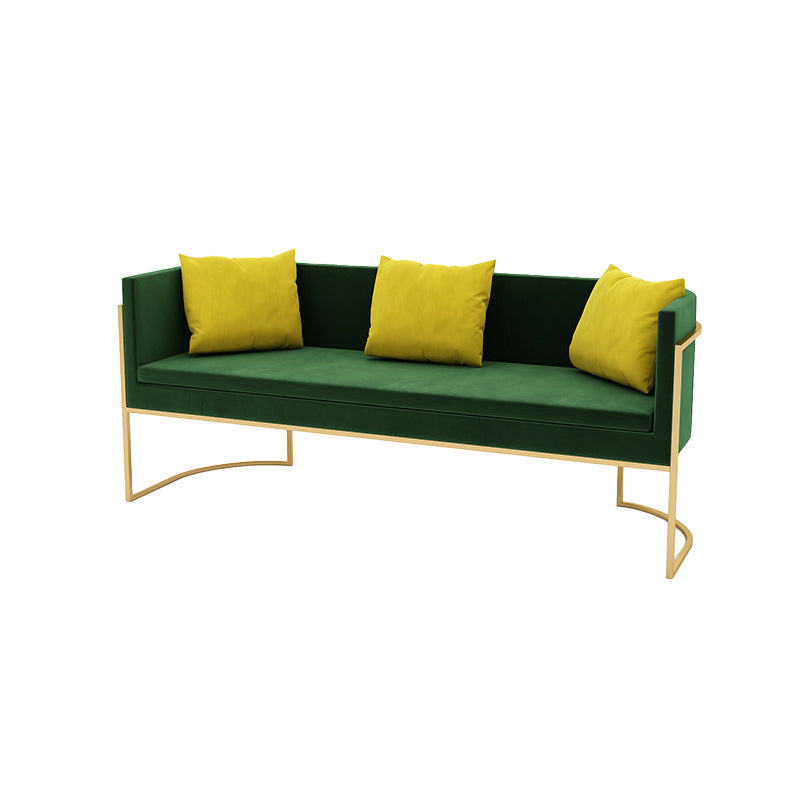 Modern Tuxed Back Sofa with Golden Base and Tight Back for Living Room