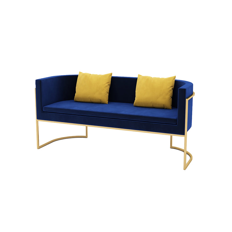 Modern Tuxed Back Sofa with Golden Base and Tight Back for Living Room