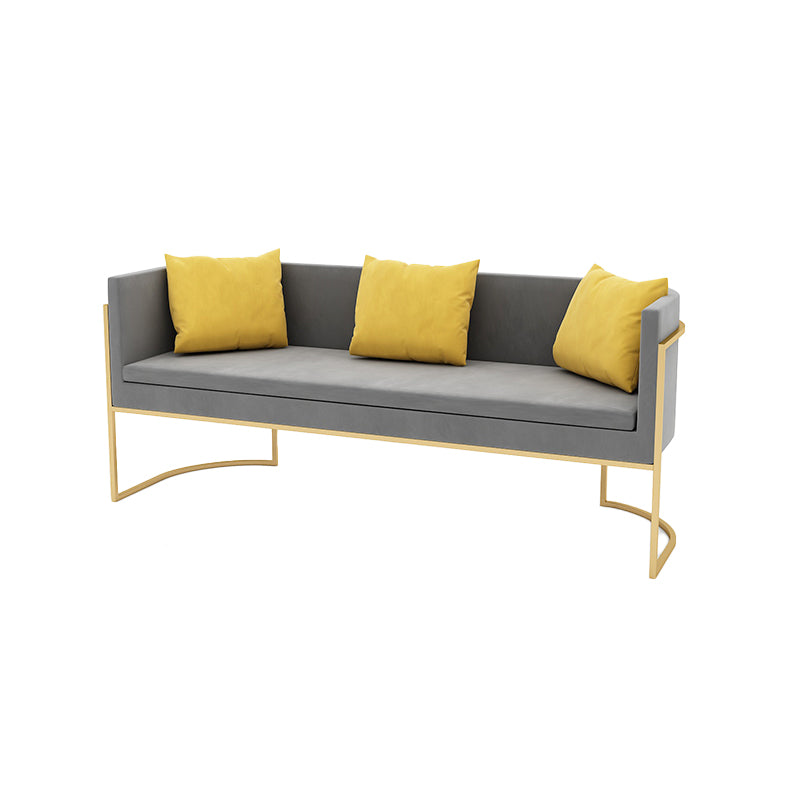 Modern Tuxed Back Sofa with Golden Base and Tight Back for Living Room