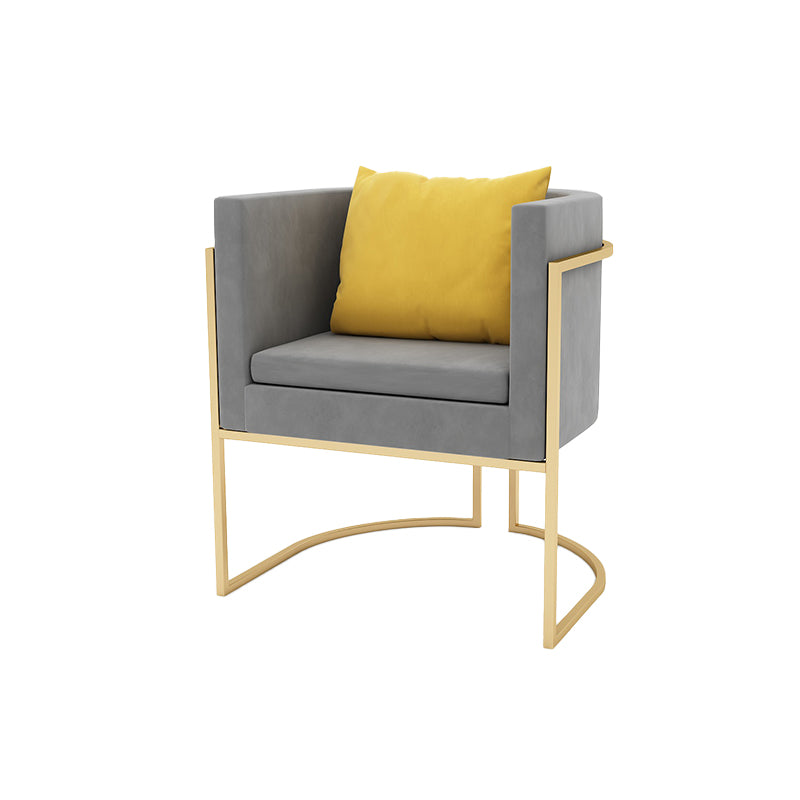 Modern Tuxed Back Sofa with Golden Base and Tight Back for Living Room