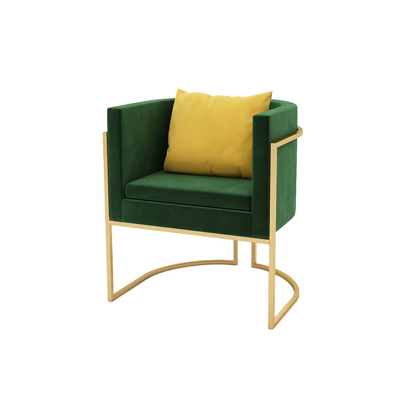 Modern Tuxed Back Sofa with Golden Base and Tight Back for Living Room