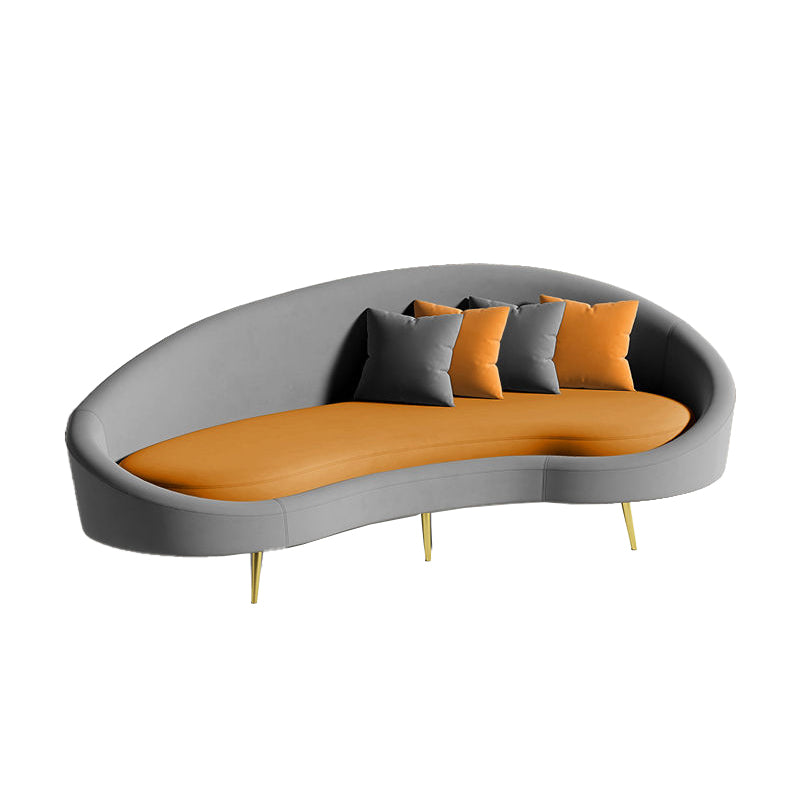 Contemporary Curved Sofa for Apartment 33.46" High Sloped Arm Sofa