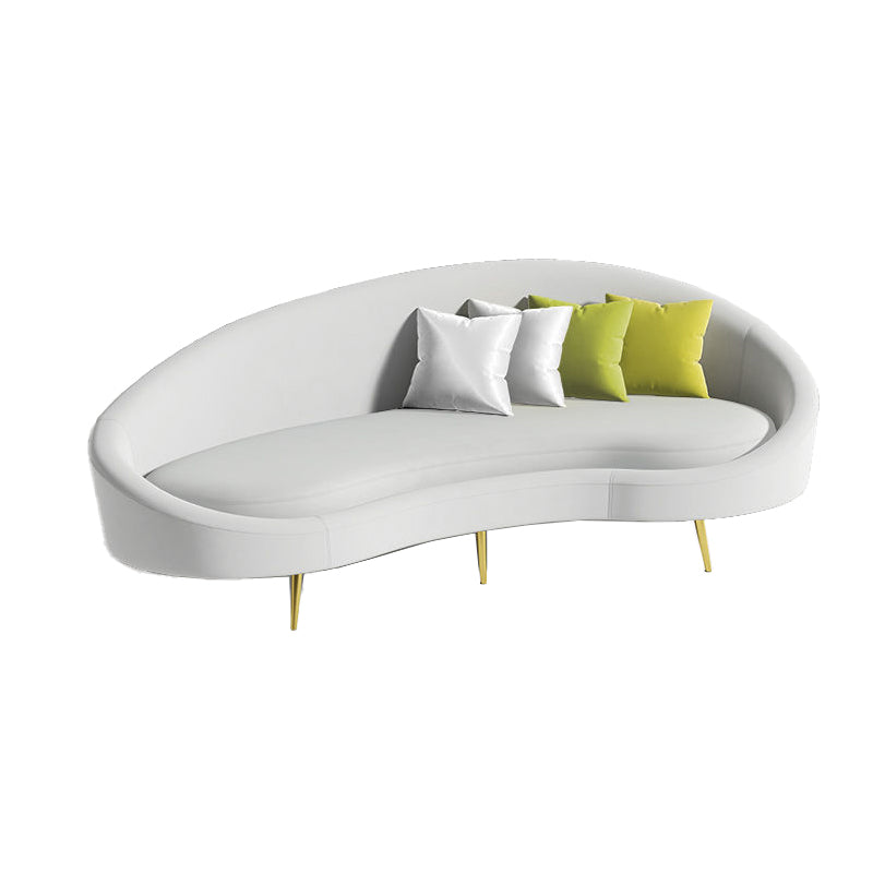 Contemporary Curved Sofa for Apartment 33.46" High Sloped Arm Sofa
