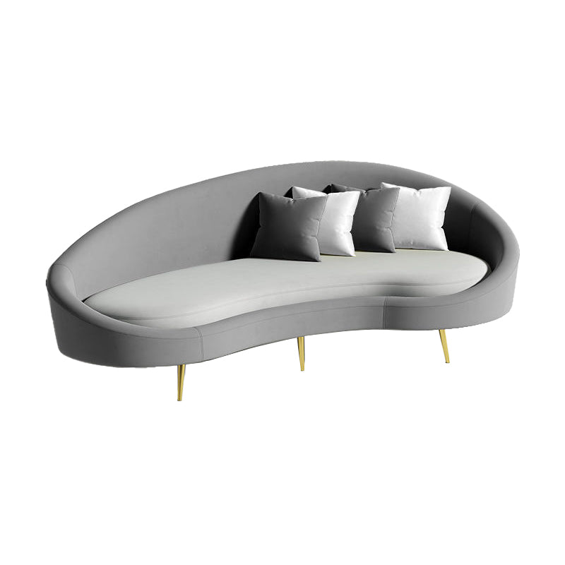 Contemporary Curved Sofa for Apartment 33.46" High Sloped Arm Sofa