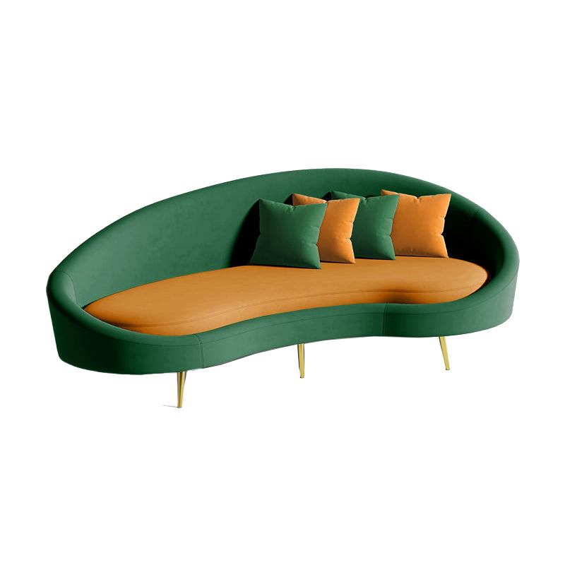 Contemporary Curved Sofa for Apartment 33.46" High Sloped Arm Sofa