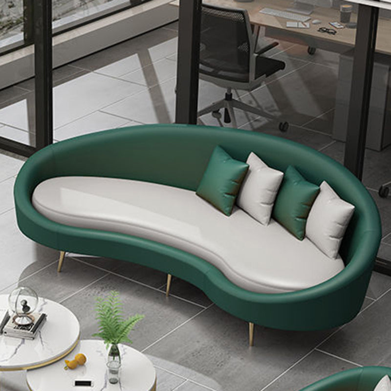Contemporary Curved Sofa for Apartment 33.46" High Sloped Arm Sofa