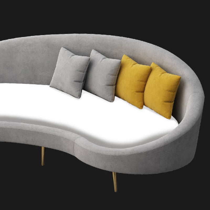 Contemporary Curved Sofa for Apartment 33.46" High Sloped Arm Sofa