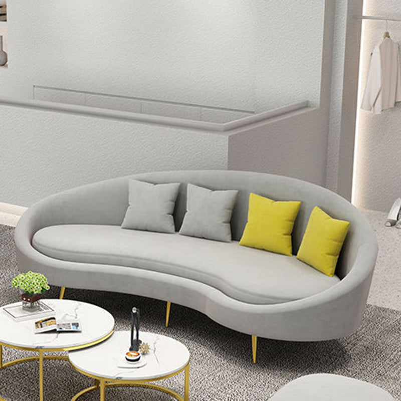 Contemporary Curved Sofa for Apartment 33.46" High Sloped Arm Sofa