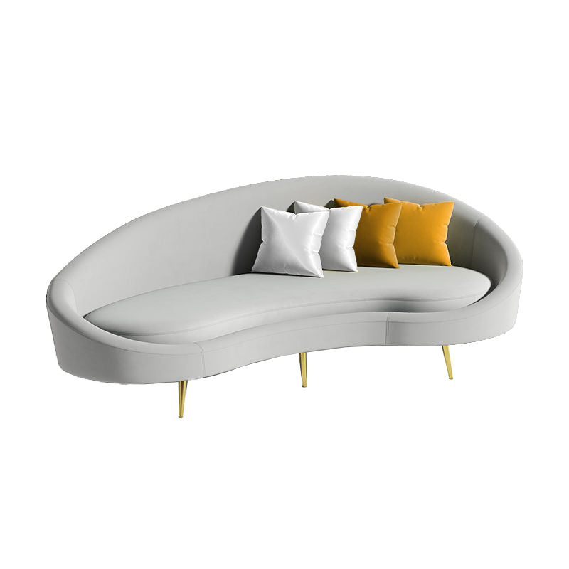 Contemporary Curved Sofa for Apartment 33.46" High Sloped Arm Sofa