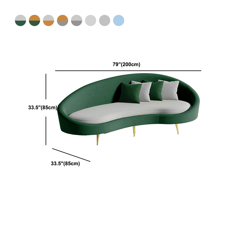 Contemporary Curved Sofa for Apartment 33.46" High Sloped Arm Sofa