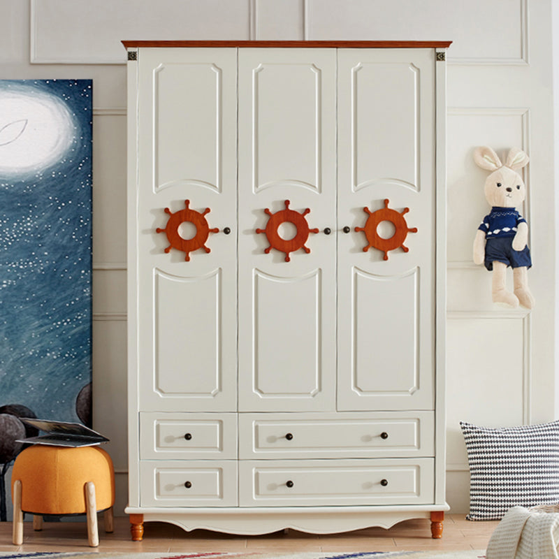 Coastal Engineered Wood Armoire for Bedroom Matte Finish Cabinet with Hinged Door