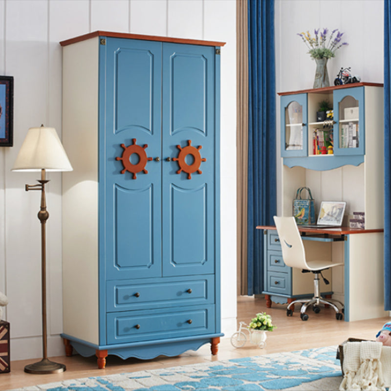 Coastal Engineered Wood Armoire for Bedroom Matte Finish Cabinet with Hinged Door