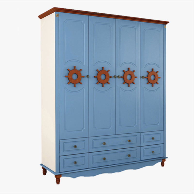 Coastal Engineered Wood Armoire for Bedroom Matte Finish Cabinet with Hinged Door