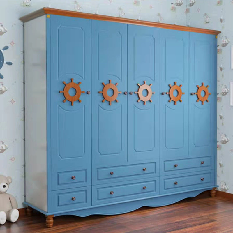 Coastal Engineered Wood Armoire for Bedroom Matte Finish Cabinet with Hinged Door