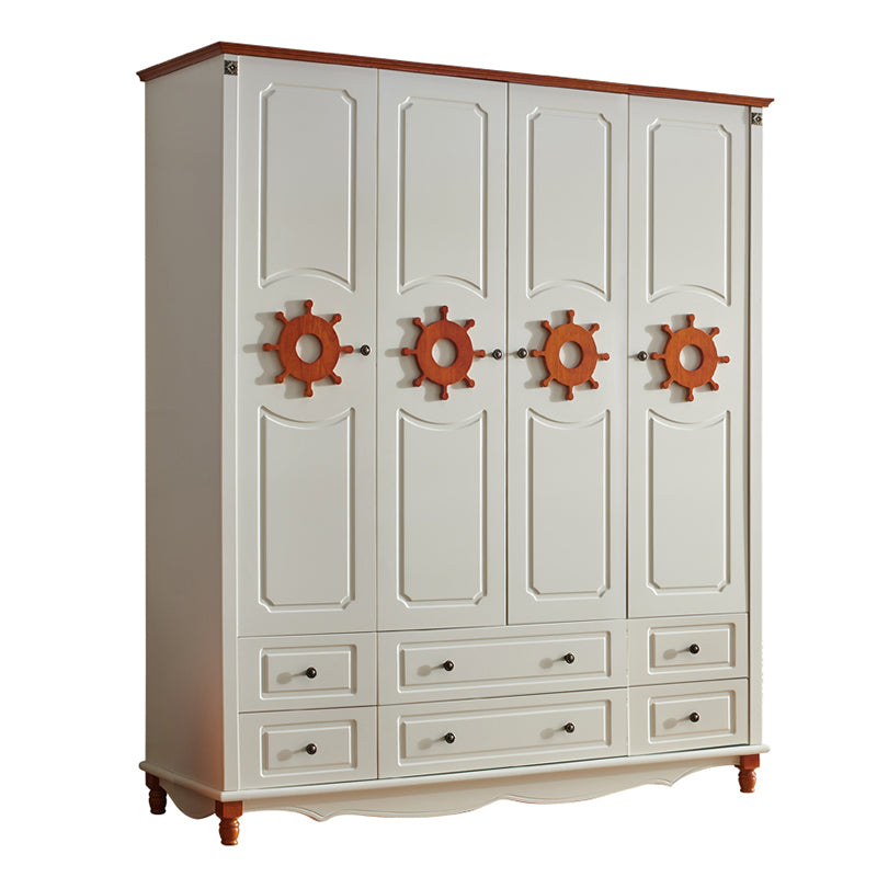 Coastal Engineered Wood Armoire for Bedroom Matte Finish Cabinet with Hinged Door