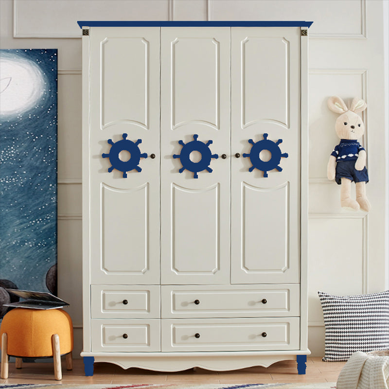Coastal Engineered Wood Armoire for Bedroom Matte Finish Cabinet with Hinged Door