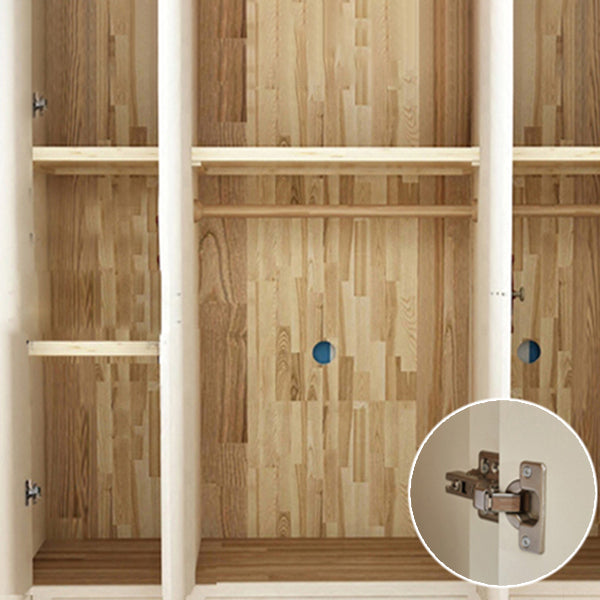 Coastal Engineered Wood Armoire for Bedroom Matte Finish Cabinet with Hinged Door