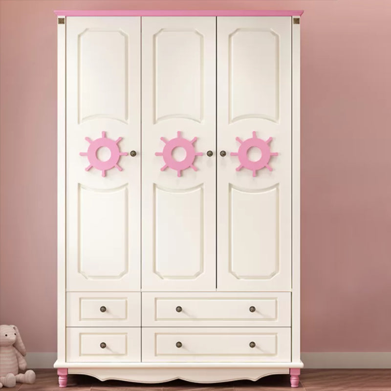 Coastal Engineered Wood Armoire for Bedroom Matte Finish Cabinet with Hinged Door