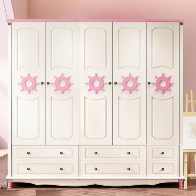 Coastal Engineered Wood Armoire for Bedroom Matte Finish Cabinet with Hinged Door