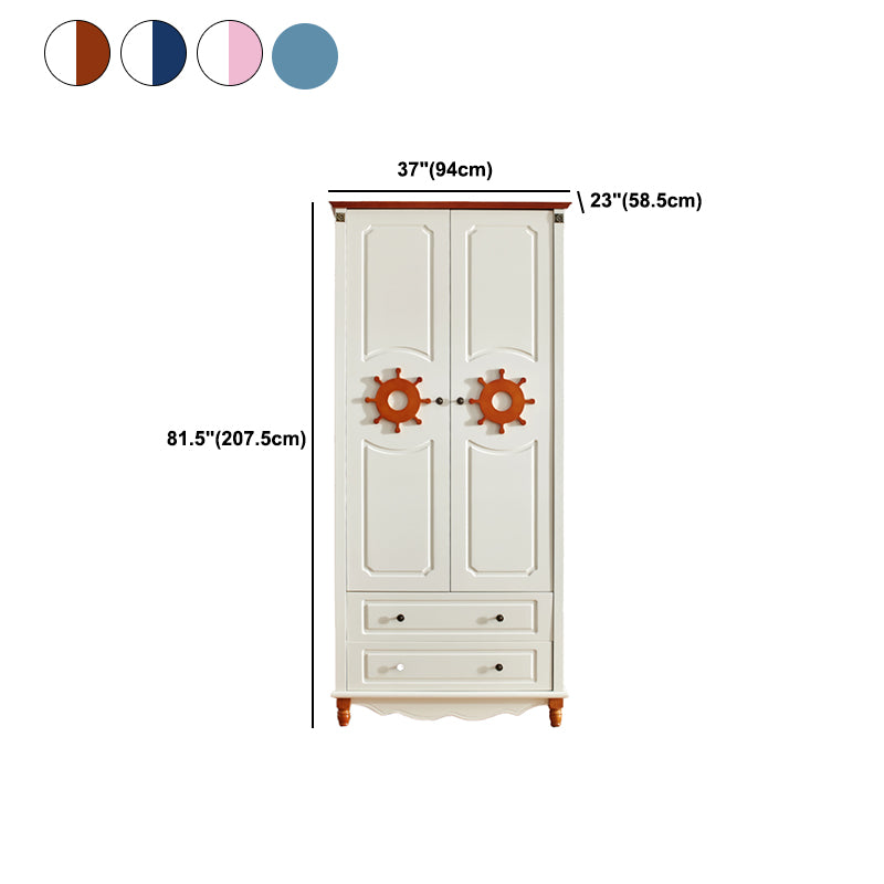 Coastal Engineered Wood Armoire for Bedroom Matte Finish Cabinet with Hinged Door