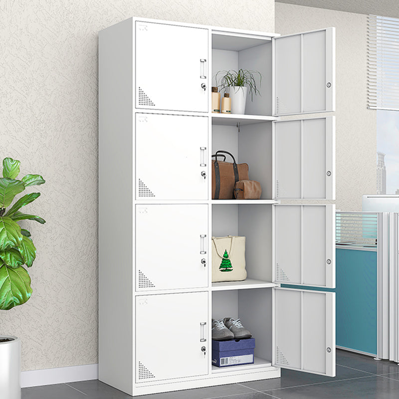 White Steel Wardrobe Cabinet Contemporary Style Wardrobe Armoire