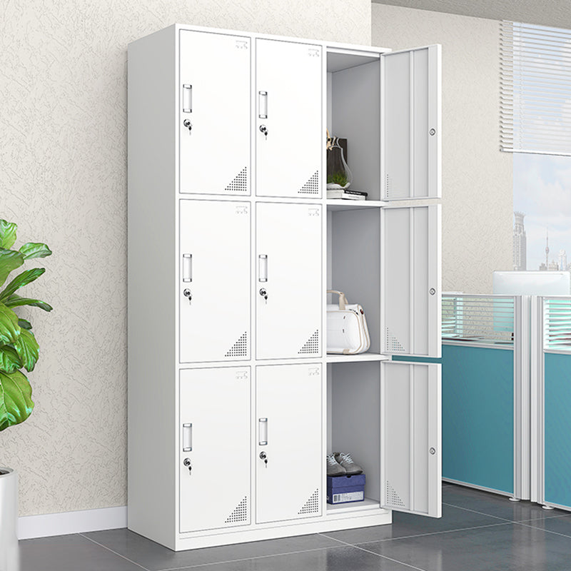 White Steel Wardrobe Cabinet Contemporary Style Wardrobe Armoire