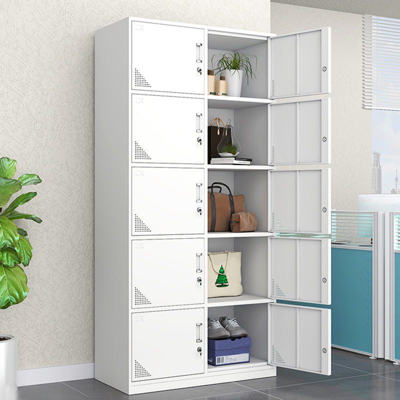 White Steel Wardrobe Cabinet Contemporary Style Wardrobe Armoire