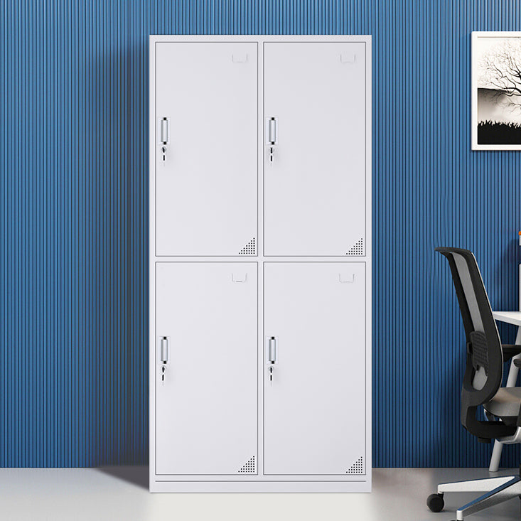 White Steel Wardrobe Cabinet Contemporary Style Wardrobe Armoire