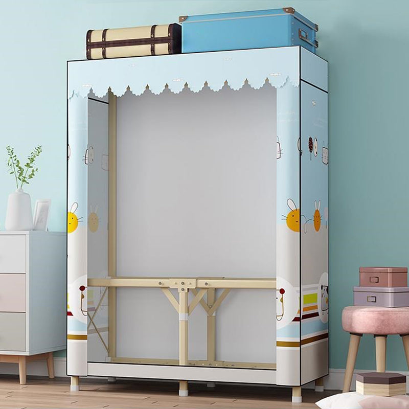 Contemporary Folding Wardrobe Armoire Gold Steel Frame Wardrobe