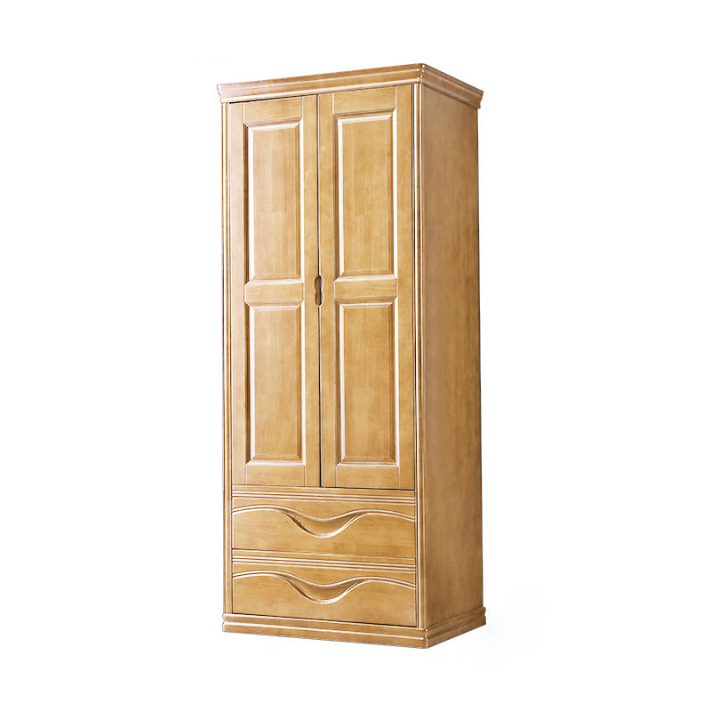 Traditional Wardrobe Armoire Solid Wood Wardrobe Closet with Shelves