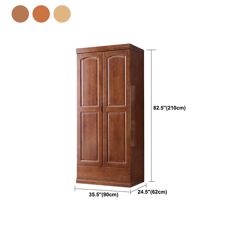 Traditional Wardrobe Armoire Solid Wood Wardrobe Closet with Shelves