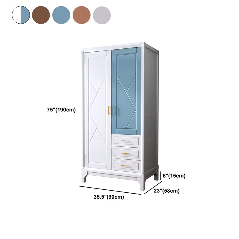 Traditional Solid Wood Wardrobe Closet Hinged Wardrobe Armoire
