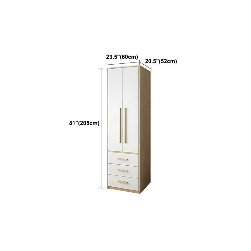 Contemporary White Storage Cabinet for Bedroom Manufactured Wood Hinged Door Cabinet