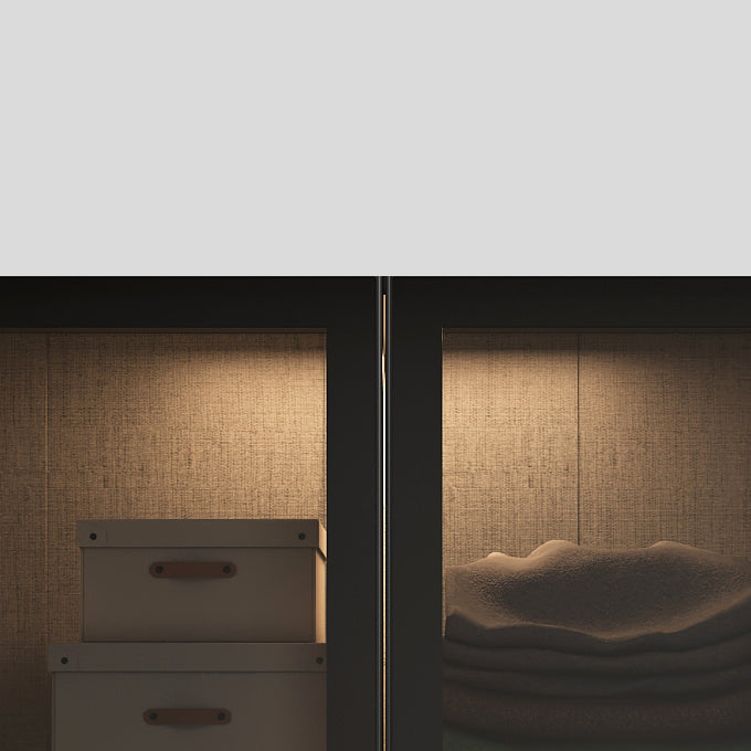 Contemporary Home Wardrobe Armoire Black Glass Wardrobe Cabinet