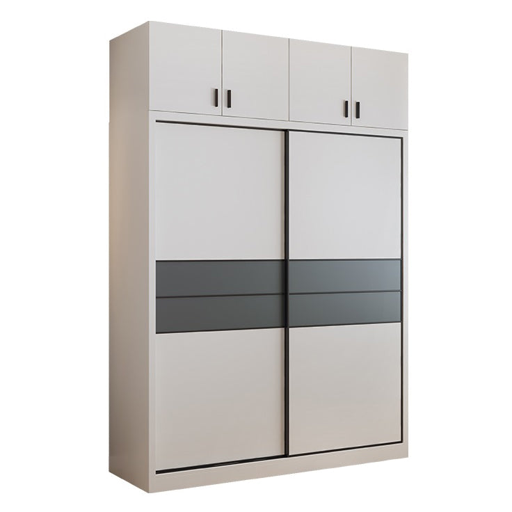 Contemporary Style Wardrobe White Colour Wooden Bedroom Wardrobe Closet