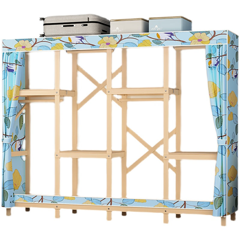 Contemporary Style Wardrobe Solid Wood 1-Door Wardrobe Closet for Bedroom