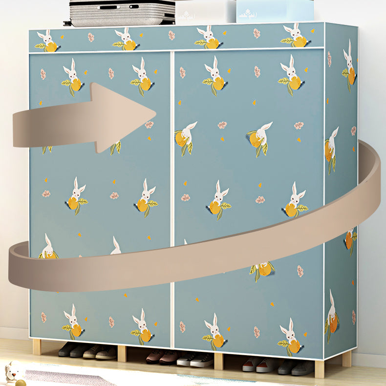 Contemporary Style Wardrobe Solid Wood 1-Door Wardrobe Closet for Bedroom