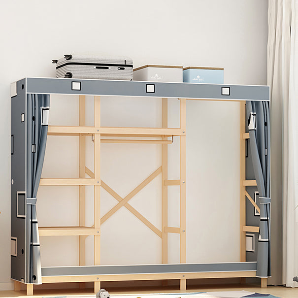 Contemporary Style Wardrobe Solid Wood 1-Door Wardrobe Closet for Bedroom