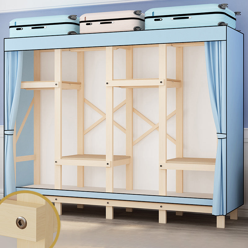 Contemporary Style Wardrobe Solid Wood 1-Door Wardrobe Closet for Bedroom