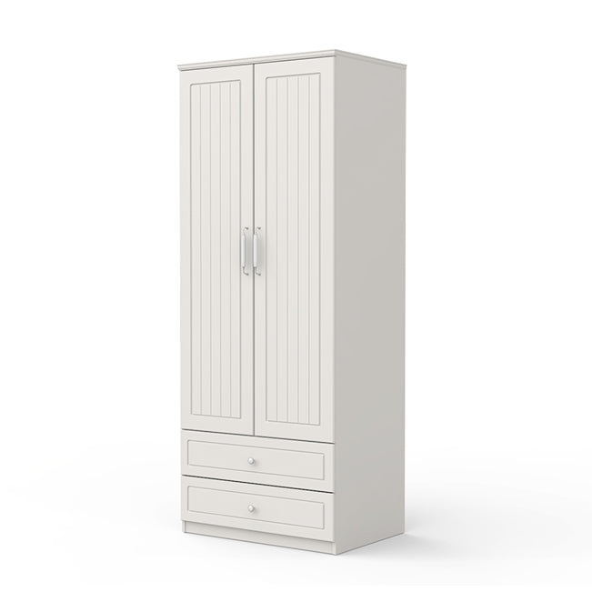 Contemporary Style Wardrobe Wood 2-Drawer Wardrobe Closet for Bedroom