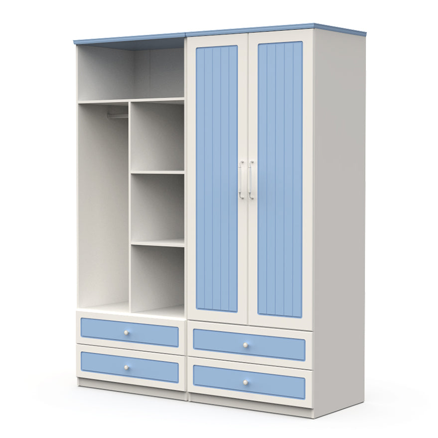 Contemporary Style Wardrobe Wood 2-Drawer Wardrobe Closet for Bedroom