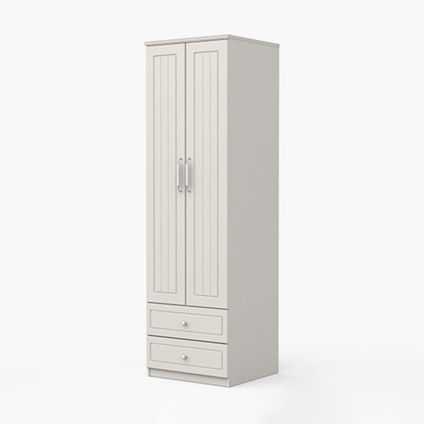 Contemporary Style Wardrobe Wood 2-Drawer Wardrobe Closet for Bedroom