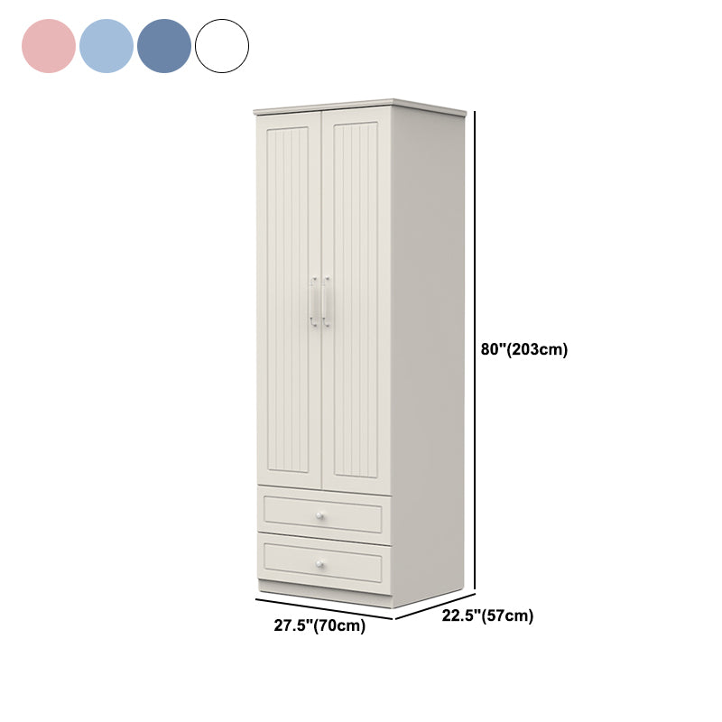 Contemporary Style Wardrobe Wood 2-Drawer Wardrobe Closet for Bedroom