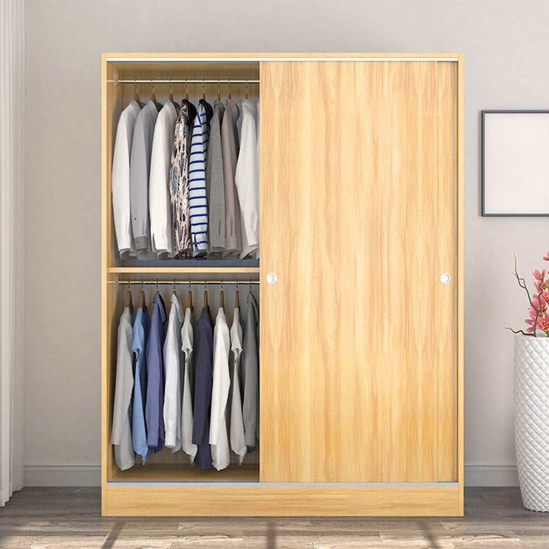 Contemporary Style Wardrobe Wood 2 Doors Wardrobe Closet for Bedroom