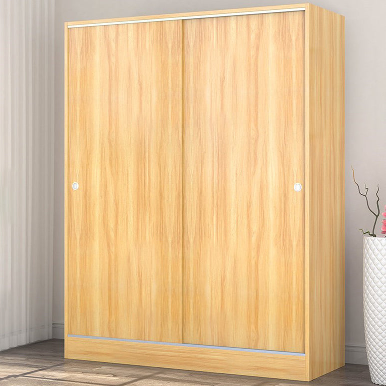 Contemporary Style Wardrobe Wood 2 Doors Wardrobe Closet for Bedroom